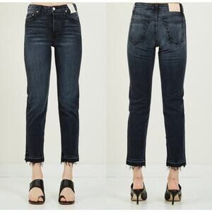 NWT Trave Constance Straight Tapered Hi-Rise Jeans “On the Road Again” Wash, 27